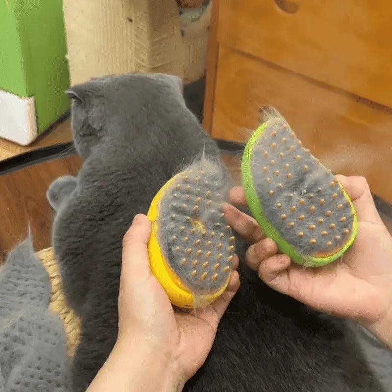 Escova a Vapor Recarregável 3 em 1 para Gatos – Limpeza Profunda e Conforto em Um Só Produto