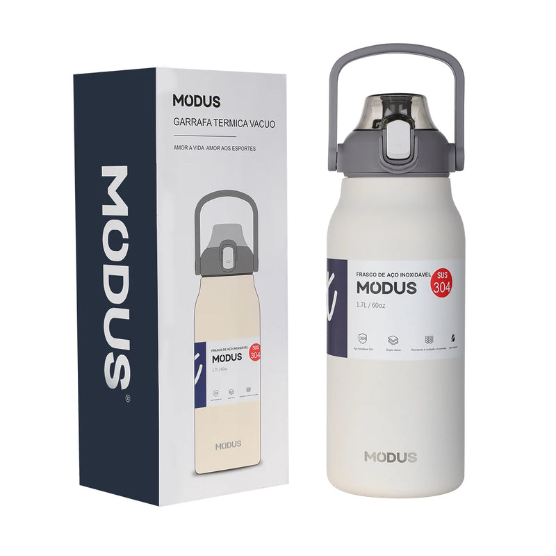 MODUS Garrafa Térmica de Viagem Vacuum Inox com Palha Copo Térmica Fria e Quente Vácuo
